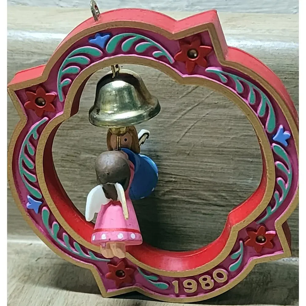 Hallmark Heavenly Sounds Christmas Ornament 1980 Angels Bell With Box Very Nice